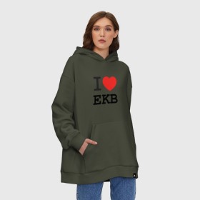 Худи SuperOversize хлопок с принтом I love Ekaterinburg , 70% хлопок, 30% полиэстер, мягкий начес внутри | карман-кенгуру, эластичная резинка на манжетах и по нижней кромке, двухслойный капюшон
 | ekb | город | екатеринбург | екб | сердце