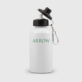 Бутылка спортивная с принтом Arrow , металл | емкость — 500 мл, в комплекте две пластиковые крышки и карабин для крепления | arrow green зеленая стрела дс куин