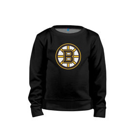 Детский свитшот хлопок с принтом Boston Bruins , 100% хлопок | круглый вырез горловины, эластичные манжеты, пояс и воротник | Тематика изображения на принте: boston bruins | nhl | нхл | хоккей