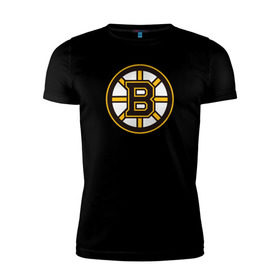 Мужская футболка премиум с принтом Boston Bruins , 92% хлопок, 8% лайкра | приталенный силуэт, круглый вырез ворота, длина до линии бедра, короткий рукав | Тематика изображения на принте: boston bruins | nhl | нхл | хоккей