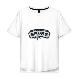 Мужская футболка хлопок Oversize с принтом NBA SAN ANTONIO SPURS , 100% хлопок | свободный крой, круглый ворот, “спинка” длиннее передней части | 