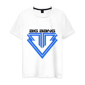 Мужская футболка хлопок с принтом Big bang logo , 100% хлопок | прямой крой, круглый вырез горловины, длина до линии бедер, слегка спущенное плечо. | big bang | g dragon | k pop | биг бенг | кей поп | корея