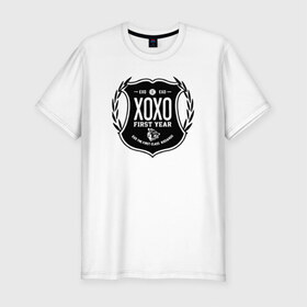 Мужская футболка премиум с принтом EXO XOXO , 92% хлопок, 8% лайкра | приталенный силуэт, круглый вырез ворота, длина до линии бедра, короткий рукав | exo
