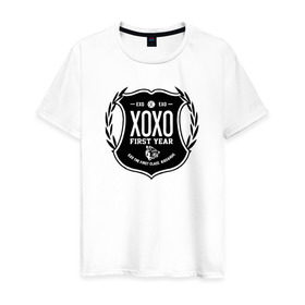 Мужская футболка хлопок с принтом EXO XOXO , 100% хлопок | прямой крой, круглый вырез горловины, длина до линии бедер, слегка спущенное плечо. | exo