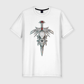 Мужская футболка премиум с принтом Ктулху , 92% хлопок, 8% лайкра | приталенный силуэт, круглый вырез ворота, длина до линии бедра, короткий рукав | демон | ктулху | меч