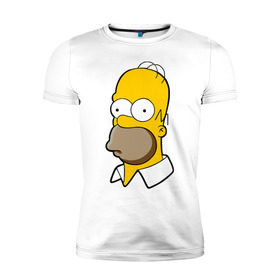 Мужская футболка премиум с принтом Homer , 92% хлопок, 8% лайкра | приталенный силуэт, круглый вырез ворота, длина до линии бедра, короткий рукав | homer simpson симпсоны барт гомер