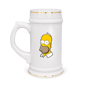 Кружка пивная с принтом Homer ,  керамика (Материал выдерживает высокую температуру, стоит избегать резкого перепада температур) |  объем 630 мл | homer simpson симпсоны барт гомер