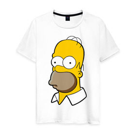 Мужская футболка хлопок с принтом Homer , 100% хлопок | прямой крой, круглый вырез горловины, длина до линии бедер, слегка спущенное плечо. | homer simpson симпсоны барт гомер