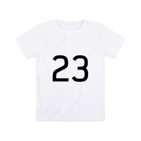 Детская футболка хлопок с принтом Number 23 Jordan, Lebron , 100% хлопок | круглый вырез горловины, полуприлегающий силуэт, длина до линии бедер | jordan