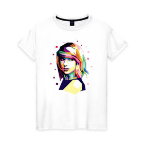 Женская футболка хлопок с принтом Taylor Swift , 100% хлопок | прямой крой, круглый вырез горловины, длина до линии бедер, слегка спущенное плечо | taylor swift | музыка | тэйлор свифт