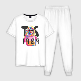 Мужская пижама хлопок с принтом TS 1989 , 100% хлопок | брюки и футболка прямого кроя, без карманов, на брюках мягкая резинка на поясе и по низу штанин
 | Тематика изображения на принте: 1989 | taylor swift | музыка | тэйлор свифт
