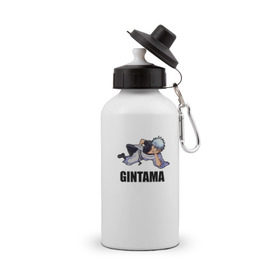 Бутылка спортивная с принтом Gintama , металл | емкость — 500 мл, в комплекте две пластиковые крышки и карабин для крепления | gintama саката гинтокиgintama | gintoki | sakatа | гинтама | гинтоки | саката
