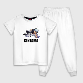 Детская пижама хлопок с принтом Gintama , 100% хлопок |  брюки и футболка прямого кроя, без карманов, на брюках мягкая резинка на поясе и по низу штанин
 | gintama саката гинтокиgintama | gintoki | sakatа | гинтама | гинтоки | саката