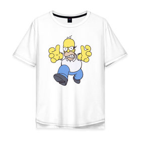 Мужская футболка хлопок Oversize с принтом Angry Homer , 100% хлопок | свободный крой, круглый ворот, “спинка” длиннее передней части | angry homer simpson симпсон злой гомер барт