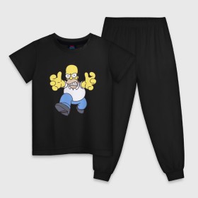 Детская пижама хлопок с принтом Angry Homer , 100% хлопок |  брюки и футболка прямого кроя, без карманов, на брюках мягкая резинка на поясе и по низу штанин
 | angry homer simpson симпсон злой гомер барт