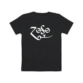 Детская футболка хлопок с принтом Led Zeppelin , 100% хлопок | круглый вырез горловины, полуприлегающий силуэт, длина до линии бедер | Тематика изображения на принте: led zeppelin music лэд зепплин