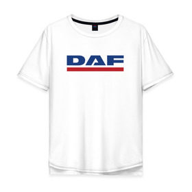 Мужская футболка хлопок Oversize с принтом DAF , 100% хлопок | свободный крой, круглый ворот, “спинка” длиннее передней части | 