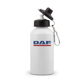 Бутылка спортивная с принтом DAF , металл | емкость — 500 мл, в комплекте две пластиковые крышки и карабин для крепления | Тематика изображения на принте: 