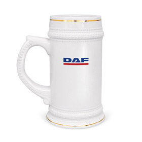 Кружка пивная с принтом DAF ,  керамика (Материал выдерживает высокую температуру, стоит избегать резкого перепада температур) |  объем 630 мл | 