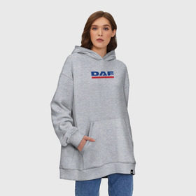 Худи SuperOversize хлопок с принтом DAF , 70% хлопок, 30% полиэстер, мягкий начес внутри | карман-кенгуру, эластичная резинка на манжетах и по нижней кромке, двухслойный капюшон
 | 