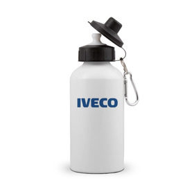 Бутылка спортивная с принтом Iveco , металл | емкость — 500 мл, в комплекте две пластиковые крышки и карабин для крепления | Тематика изображения на принте: ивеко