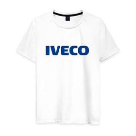 Мужская футболка хлопок с принтом Iveco , 100% хлопок | прямой крой, круглый вырез горловины, длина до линии бедер, слегка спущенное плечо. | ивеко