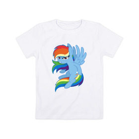 Детская футболка хлопок с принтом Rainbow Dash Angry , 100% хлопок | круглый вырез горловины, полуприлегающий силуэт, длина до линии бедер | friendship is magic | my little pony | rainbow dash