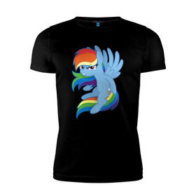 Мужская футболка премиум с принтом Rainbow Dash Angry , 92% хлопок, 8% лайкра | приталенный силуэт, круглый вырез ворота, длина до линии бедра, короткий рукав | friendship is magic | my little pony | rainbow dash
