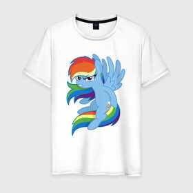 Мужская футболка хлопок с принтом Rainbow Dash Angry , 100% хлопок | прямой крой, круглый вырез горловины, длина до линии бедер, слегка спущенное плечо. | Тематика изображения на принте: friendship is magic | my little pony | rainbow dash