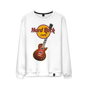 Мужской свитшот хлопок с принтом Hard Rock cafe , 100% хлопок |  | гитара