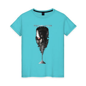 Женская футболка хлопок с принтом Терминатор , 100% хлопок | прямой крой, круглый вырез горловины, длина до линии бедер, слегка спущенное плечо | genisys | terminator | арнольд | генезис | терминатор | шварцнеггер