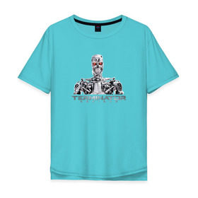Мужская футболка хлопок Oversize с принтом Терминатор , 100% хлопок | свободный крой, круглый ворот, “спинка” длиннее передней части | genisys | terminator | арнольд | генезис | терминатор | шварцнеггер