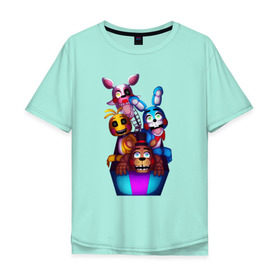 Мужская футболка хлопок Oversize с принтом Five Nights at Freddys 2 , 100% хлопок | свободный крой, круглый ворот, “спинка” длиннее передней части | five nights at freddys 2 toy | fnaf | фнаф