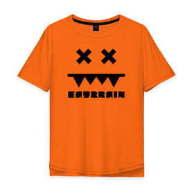 Мужская футболка хлопок Oversize с принтом Eatbrain Logo , 100% хлопок | свободный крой, круглый ворот, “спинка” длиннее передней части | eatbrain | music | для любителей жирного neurofunk звучания.drum