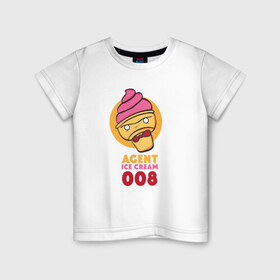 Детская футболка хлопок с принтом Агент Мороженко 008 , 100% хлопок | круглый вырез горловины, полуприлегающий силуэт, длина до линии бедер | 