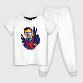 Детская пижама хлопок с принтом Лионель Месси , 100% хлопок |  брюки и футболка прямого кроя, без карманов, на брюках мягкая резинка на поясе и по низу штанин
 | месси