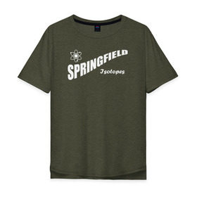 Мужская футболка хлопок Oversize с принтом Springfield isotopes , 100% хлопок | свободный крой, круглый ворот, “спинка” длиннее передней части | springfield isotopes симпсоны simpsons homer