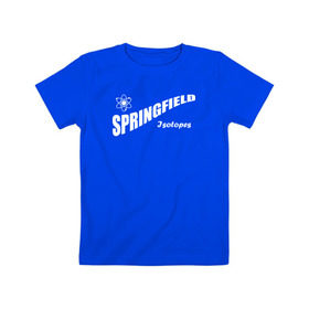 Детская футболка хлопок с принтом Springfield isotopes , 100% хлопок | круглый вырез горловины, полуприлегающий силуэт, длина до линии бедер | Тематика изображения на принте: springfield isotopes симпсоны simpsons homer