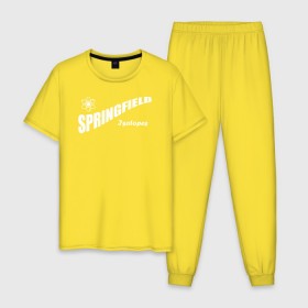 Мужская пижама хлопок с принтом Springfield isotopes , 100% хлопок | брюки и футболка прямого кроя, без карманов, на брюках мягкая резинка на поясе и по низу штанин
 | springfield isotopes симпсоны simpsons homer
