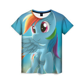 Женская футболка 3D с принтом My littlle pony , 100% полиэфир ( синтетическое хлопкоподобное полотно) | прямой крой, круглый вырез горловины, длина до линии бедер | littlle | littlle pony | pony | пони