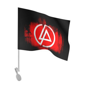 Флаг для автомобиля с принтом Linkin Park , 100% полиэстер | Размер: 30*21 см | linkin park | линкин парк | логотип | рок