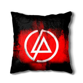 Подушка 3D с принтом Linkin Park , наволочка – 100% полиэстер, наполнитель – холлофайбер (легкий наполнитель, не вызывает аллергию). | состоит из подушки и наволочки. Наволочка на молнии, легко снимается для стирки | linkin park | линкин парк | логотип | рок