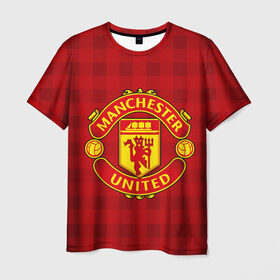 Мужская футболка 3D с принтом Manchester united , 100% полиэфир | прямой крой, круглый вырез горловины, длина до линии бедер | Тематика изображения на принте: manchester united | манчестер юнайтед | спорт | фк | футбол