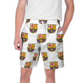 Мужские шорты 3D с принтом Барселона ,  полиэстер 100% | прямой крой, два кармана без застежек по бокам. Мягкая трикотажная резинка на поясе, внутри которой широкие завязки. Длина чуть выше колен | barcelona | барса | барселона | спорт | фк | футбол