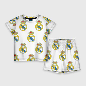 Детский костюм с шортами 3D с принтом Real Madrid ,  |  | Тематика изображения на принте: real madrid | реал мадрид | спорт | фк | футбол
