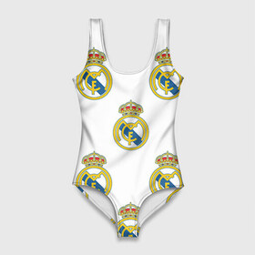 Купальник-боди 3D с принтом Real Madrid , 82% полиэстер, 18% эластан | Круглая горловина, круглый вырез на спине | real madrid | реал мадрид | спорт | фк | футбол