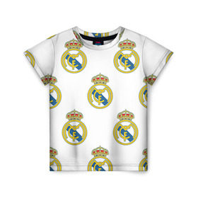 Детская футболка 3D с принтом Real Madrid , 100% гипоаллергенный полиэфир | прямой крой, круглый вырез горловины, длина до линии бедер, чуть спущенное плечо, ткань немного тянется | real madrid | реал мадрид | спорт | фк | футбол