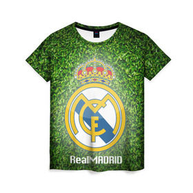 Женская футболка 3D с принтом Real Madrid , 100% полиэфир ( синтетическое хлопкоподобное полотно) | прямой крой, круглый вырез горловины, длина до линии бедер | real madrid | реал мадрид | спорт | фк | футбол