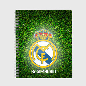 Тетрадь с принтом Real Madrid , 100% бумага | 48 листов, плотность листов — 60 г/м2, плотность картонной обложки — 250 г/м2. Листы скреплены сбоку удобной пружинной спиралью. Уголки страниц и обложки скругленные. Цвет линий — светло-серый
 | real madrid | реал мадрид | спорт | фк | футбол