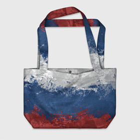 Пляжная сумка 3D с принтом Флаг России , 100% полиэстер | застегивается на металлическую кнопку; внутренний карман застегивается на молнию. Стенки укреплены специальным мягким материалом, чтобы защитить содержимое от несильных ударов
 | патриот | россия | рф | флаг